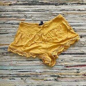Forever 21 yellow pajama style flowy shorts